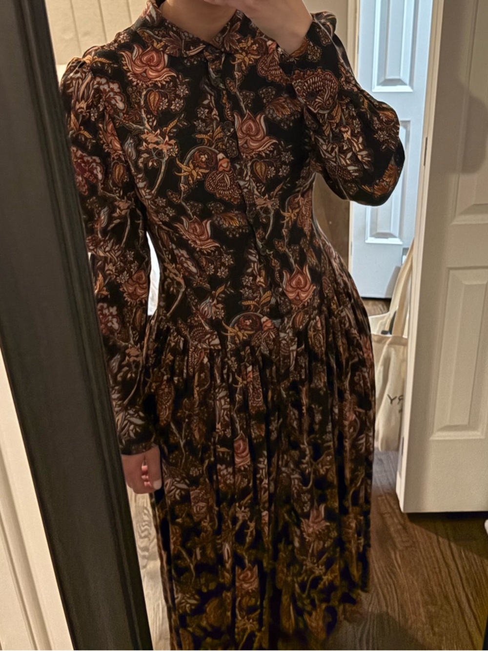 Ulla Johnson Celia Floral Midi Dress long sleeve size 4/6